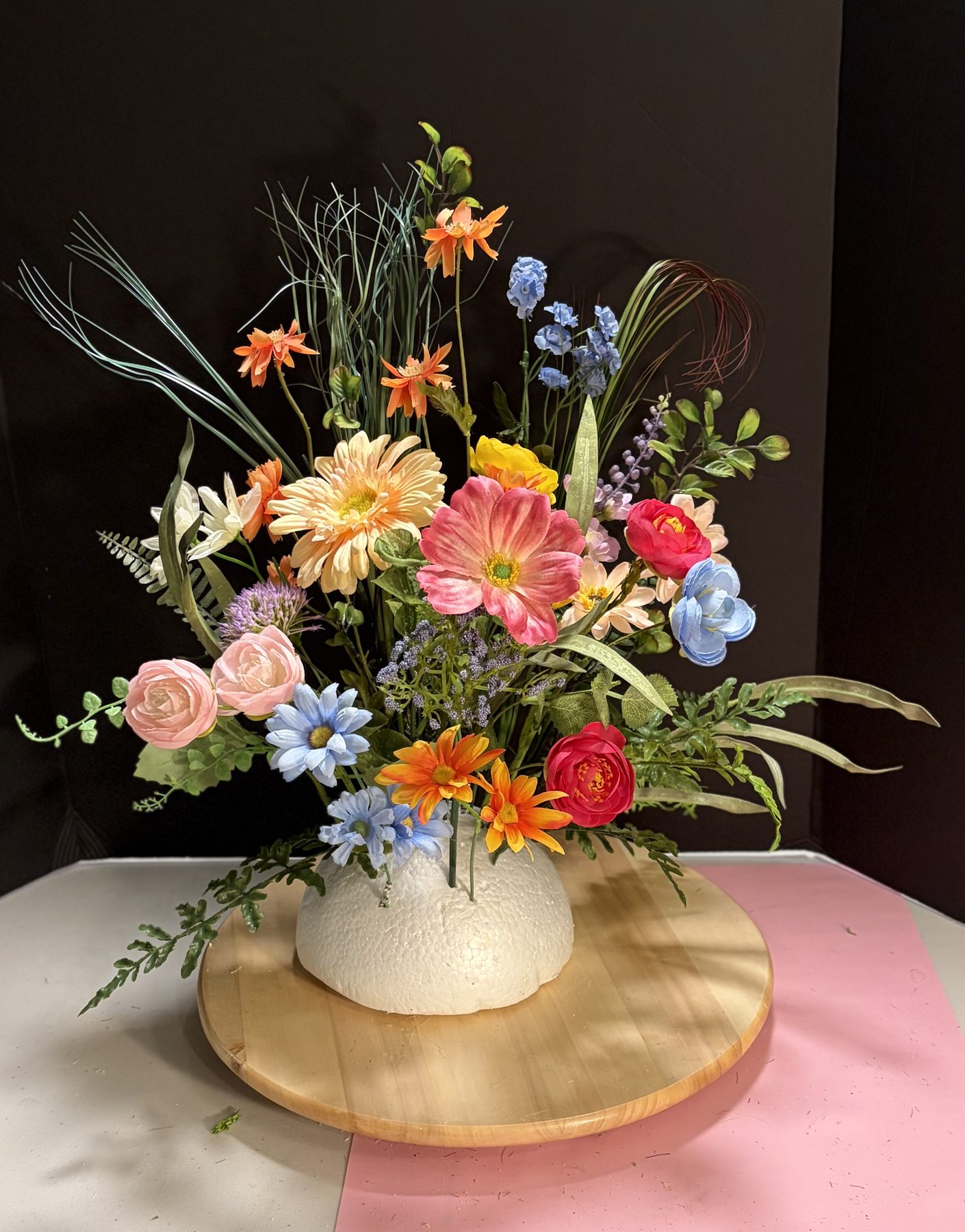 Blush and cream floral arrangement
