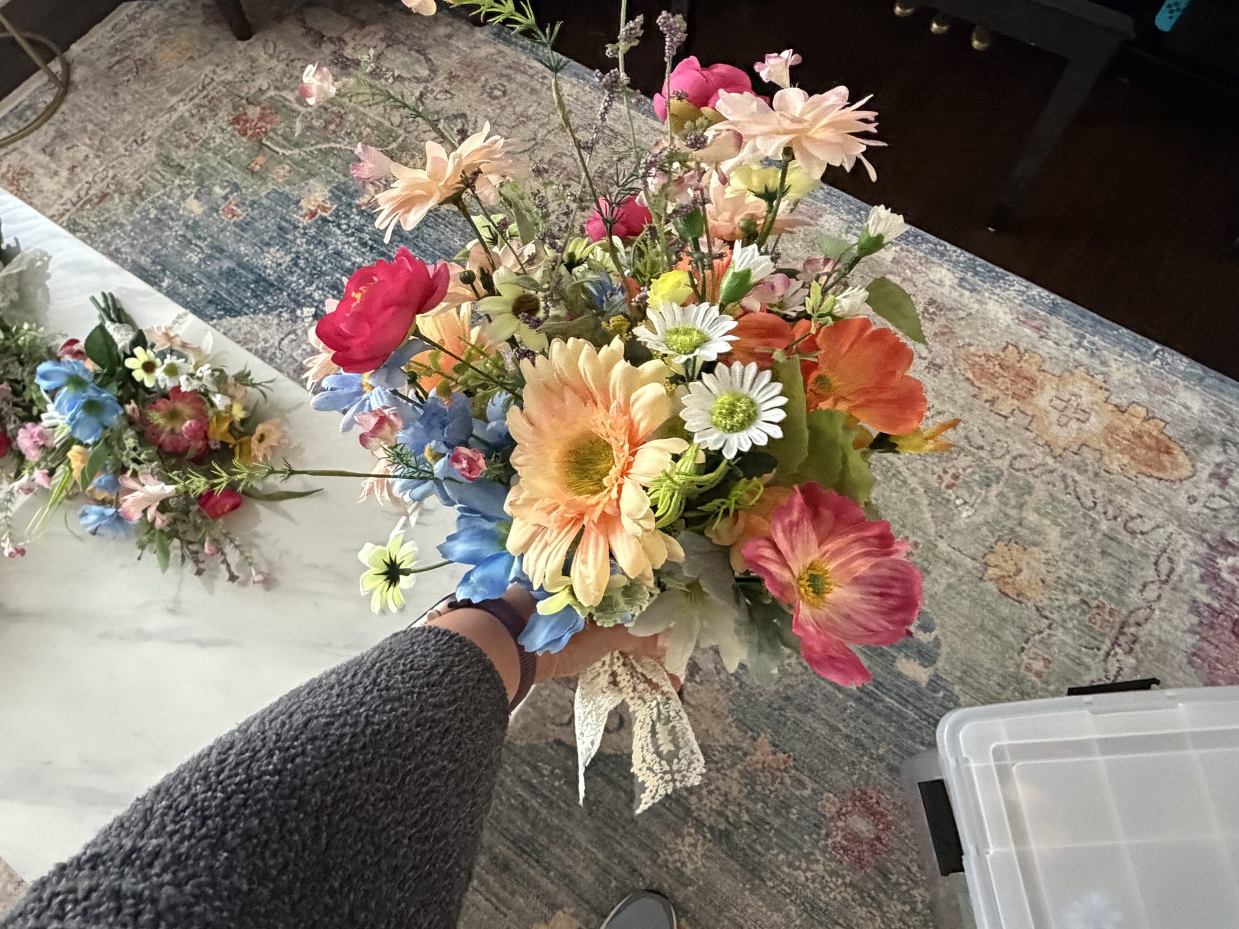 Colorful wildflower bridal bouquet