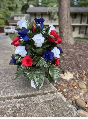 Patriotic Memorial Day arrangement